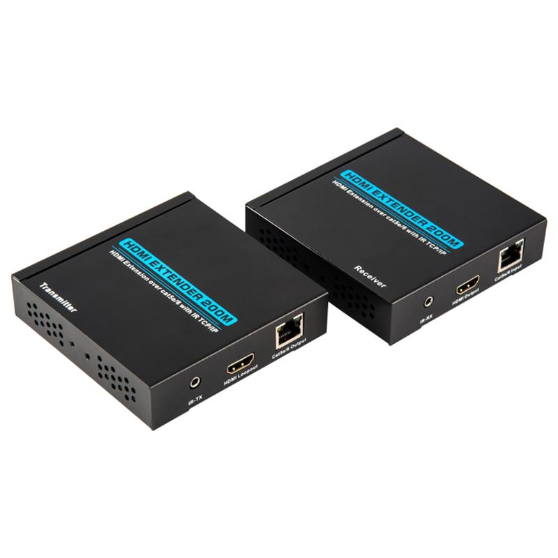 V1.3 HDMI Extender 200m yli yhden cat5e / 6-kaapelin. Tukee Full HD 1080P POE -sovellusta