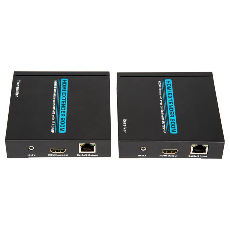 V1.3 HDMI Extender 200m yli yhden cat5e / 6-kaapelin. Tukee Full HD 1080P POE -sovellusta