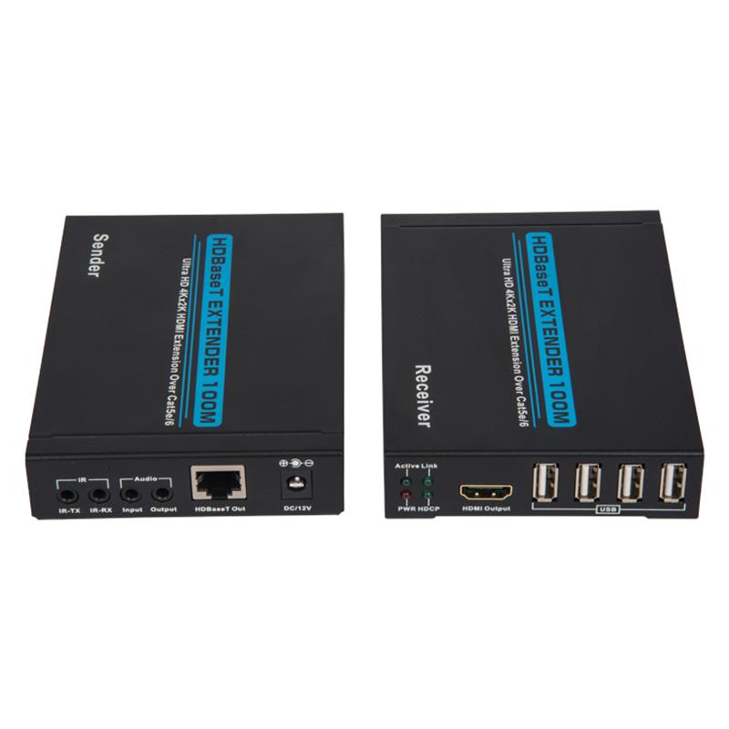 V1.4 4K Baset HDMI KVM Extender 100m yli Single cat5e/6 cable100m@4Kx2K/30Hz