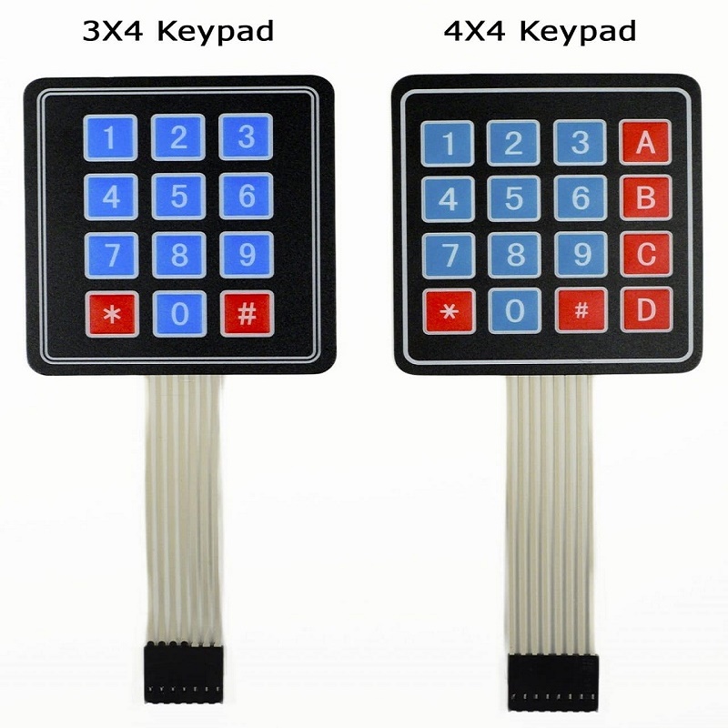 Mukautettu älykäs elektroniikka 3x4 -matriisimatriisin kalvokytkimen näppäimistö 12-näppäin 4 * 3 4X3-näppäimistö 3 * 4