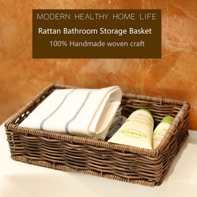 Vedenpitävä Rattan-kylpyhuoneen säilytyskori