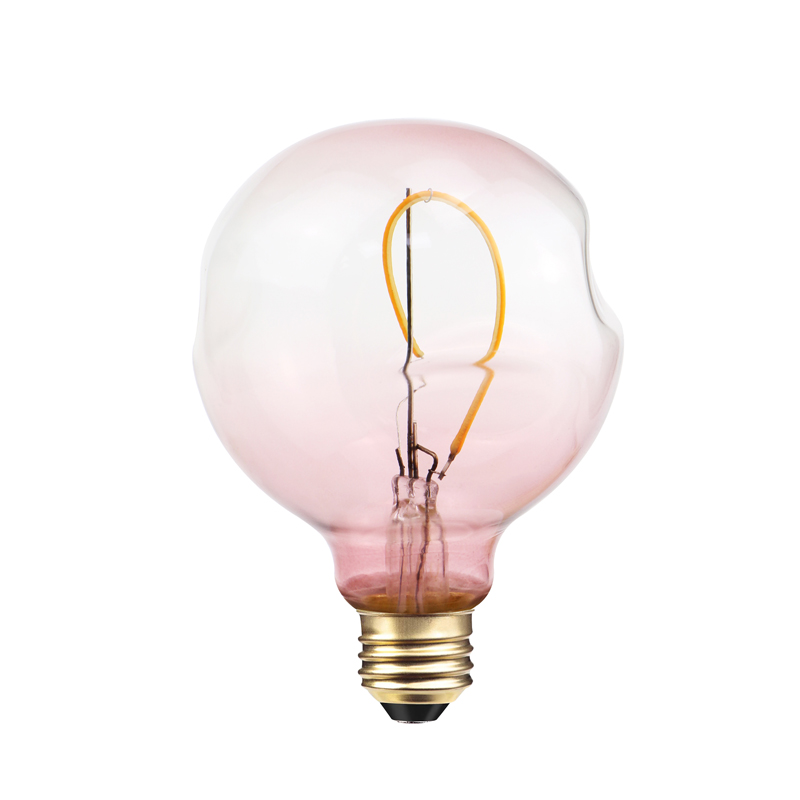 G125 L Valkoinen vaaleanpunainen, värikäs DIY Pehmeä hehkulangan muotoinen hehkulamppu