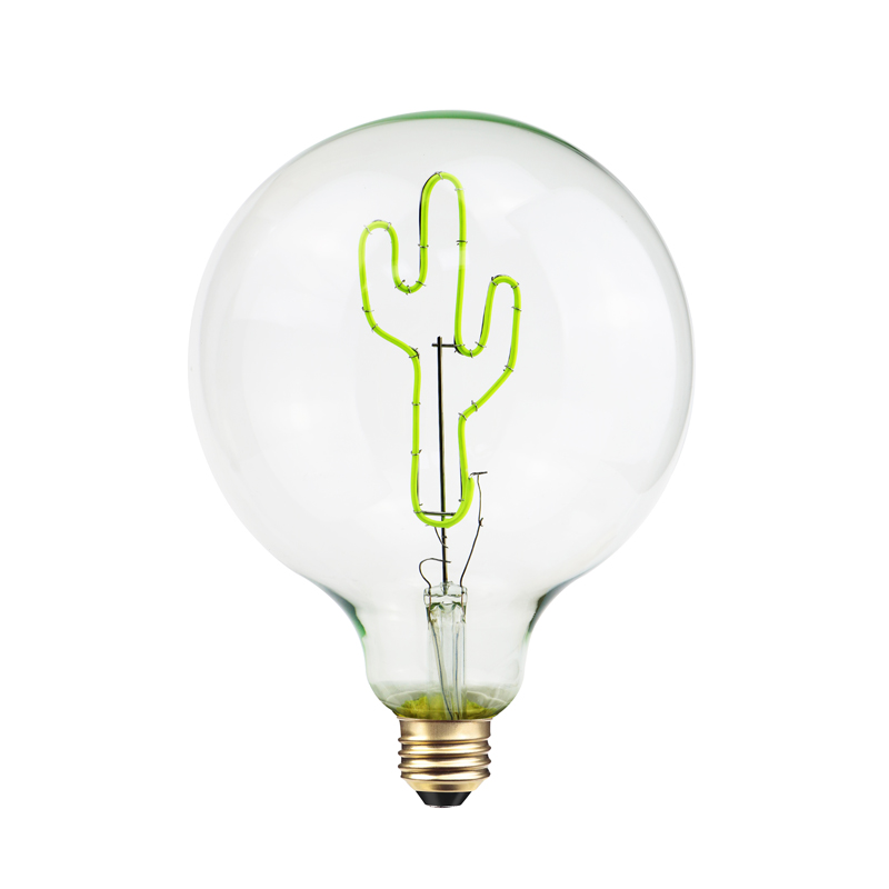 G125 Cactus 2200k muotinäytössä oleva DIY-hehkulamppu