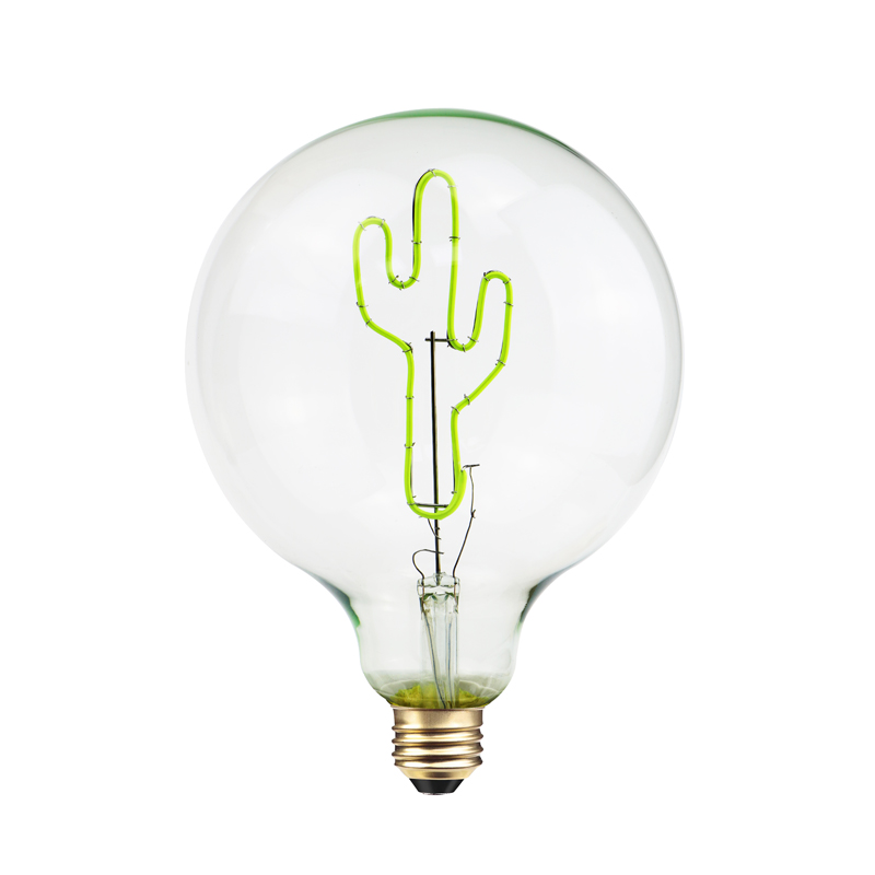 G125 Cactus 2200k muotinäytössä oleva DIY-hehkulamppu