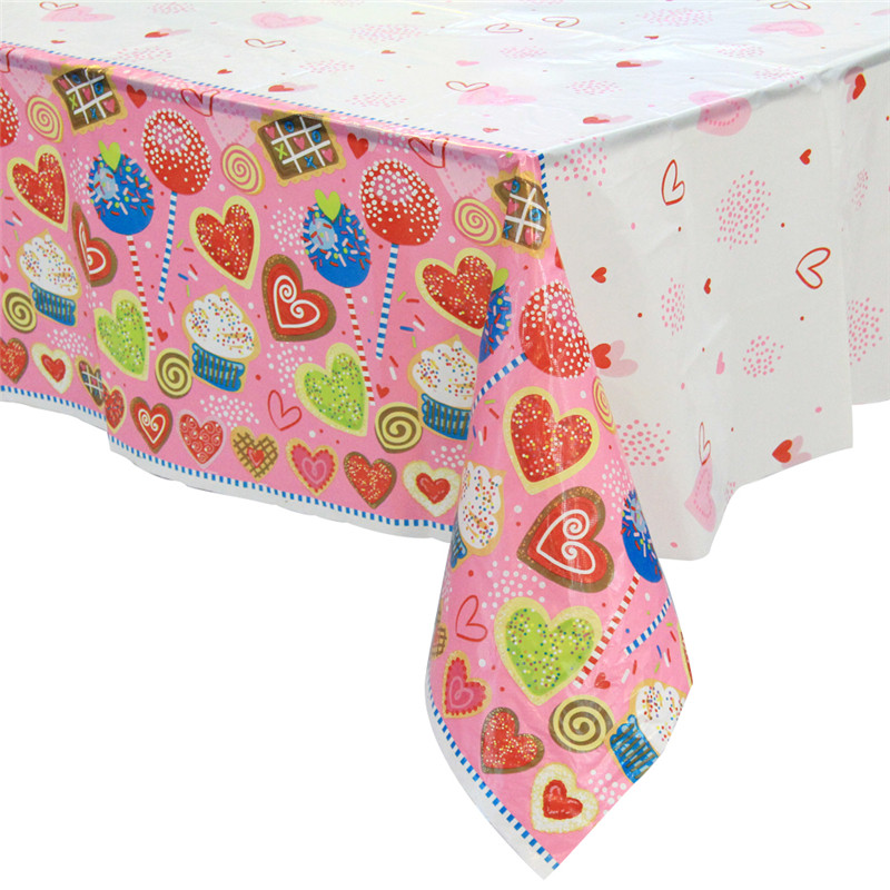 Valentine s Day Plastic Party Tablechos Kertakäyttöiset ja suorakaiuttiset tabletcomit