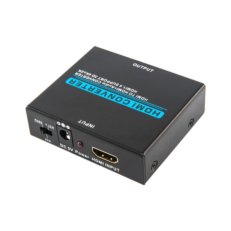 V1.4 HDMI-äänen poistolaite HDMI-HDMI + -äänimuuntajaan tukee 3D Ultra HD 4Kx2K @ 30Hz -taajuutta