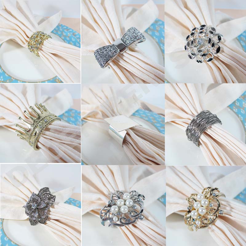 Kuuma myydä tyylikäs ja siro metallinen lautasliina rengas