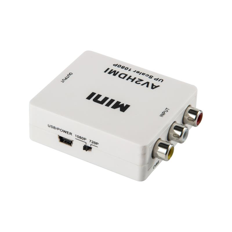 Minikoko AV/RCA/CVBS HDMI- muuntajaksi Upscaler 720p/1080p