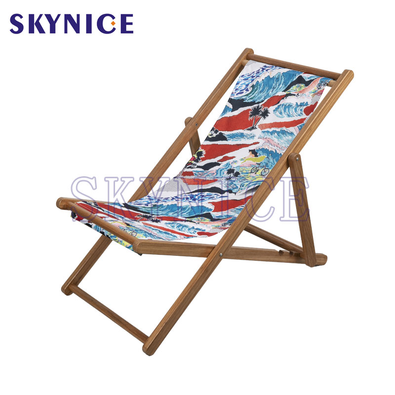 Customs Dimensions Wood Beach Canvas -tuoli