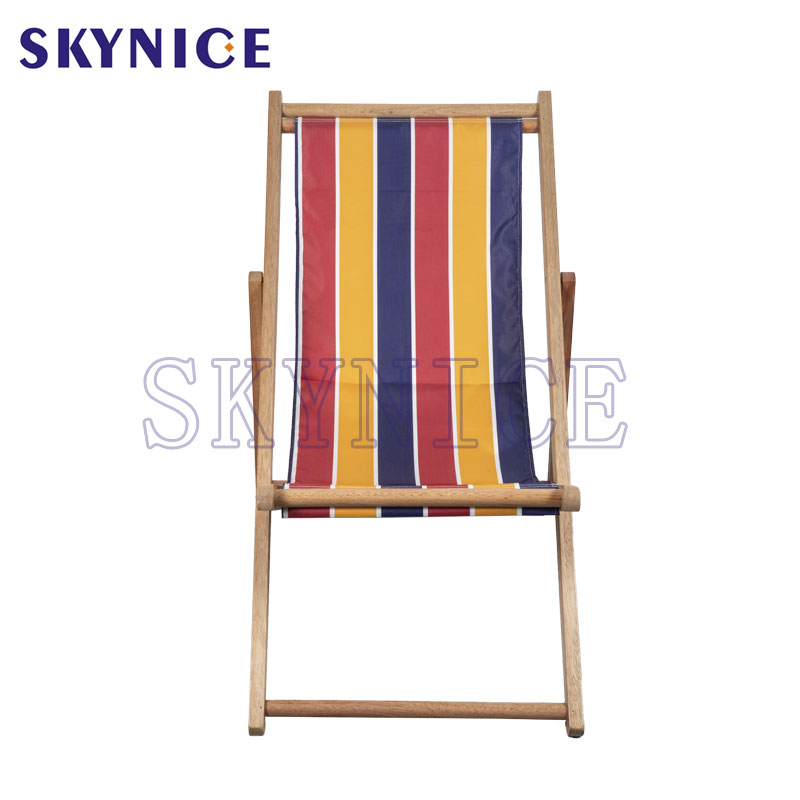 Säädettävä reunus Wooden Beach Sling Canvas tuoli