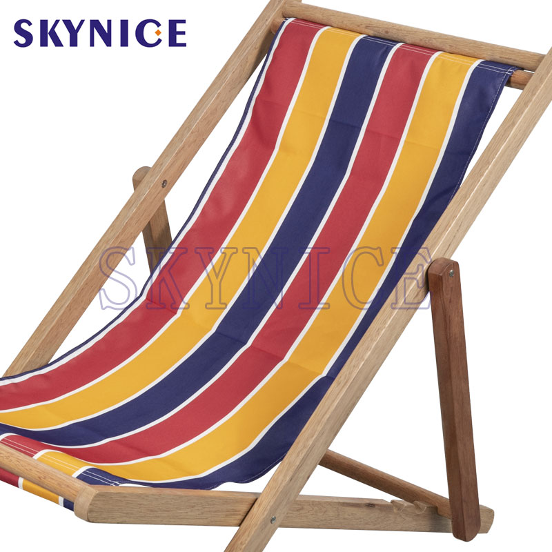 Säädettävä reunus Wooden Beach Sling Canvas tuoli