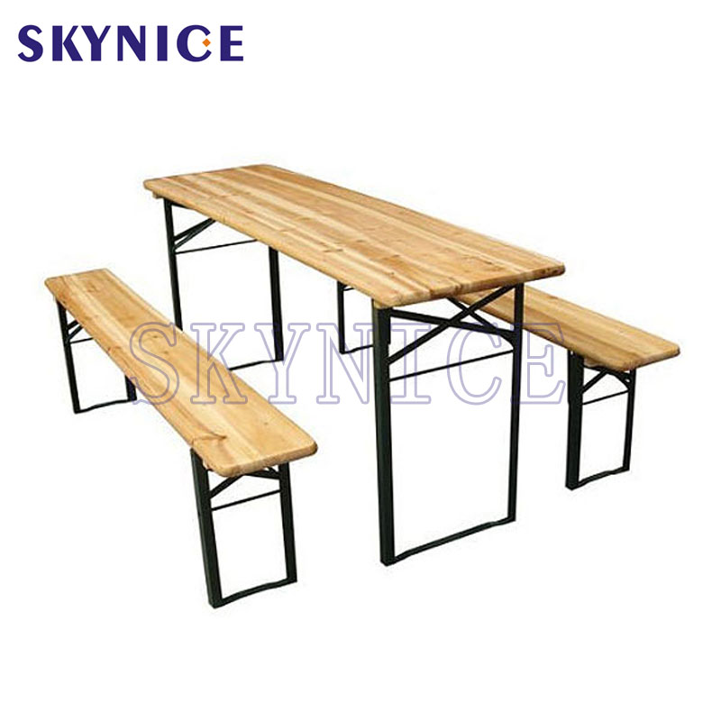 Pine Wood Garden -taitettava olutpöytä ja penkki