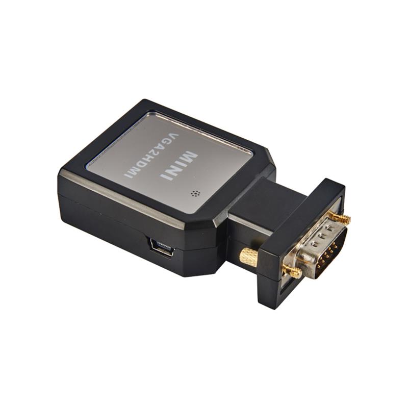 Metallikotelo MINI-koko VGA + 3,5 mm Audio TO HDMI -muunnin
