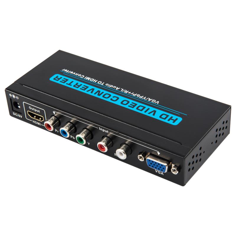 VGA / YPbPr + R / L-ääni HDMI-muuntimeen 1080P