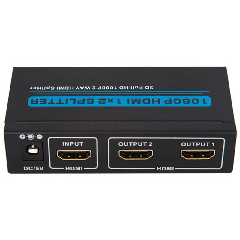 Kaksi porttia HDMI 1x2 -jakaja tukee 3D Full HD 1080P: tä