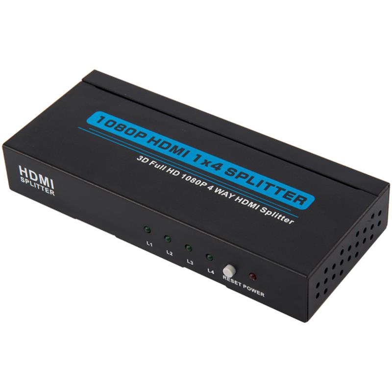 4-porttiinen HDMI 1x4 -jakaja tukee 3D Full HD 1080P: tä