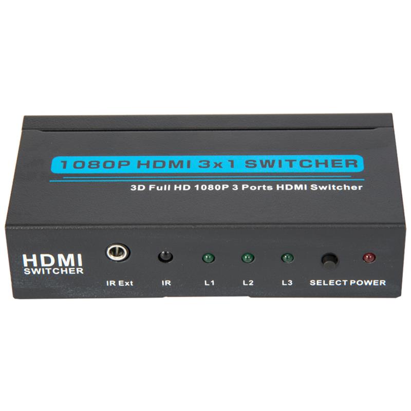 V1.3 HDMI 3x1 -kytkin tukee 3D Full HD 1080P: tä