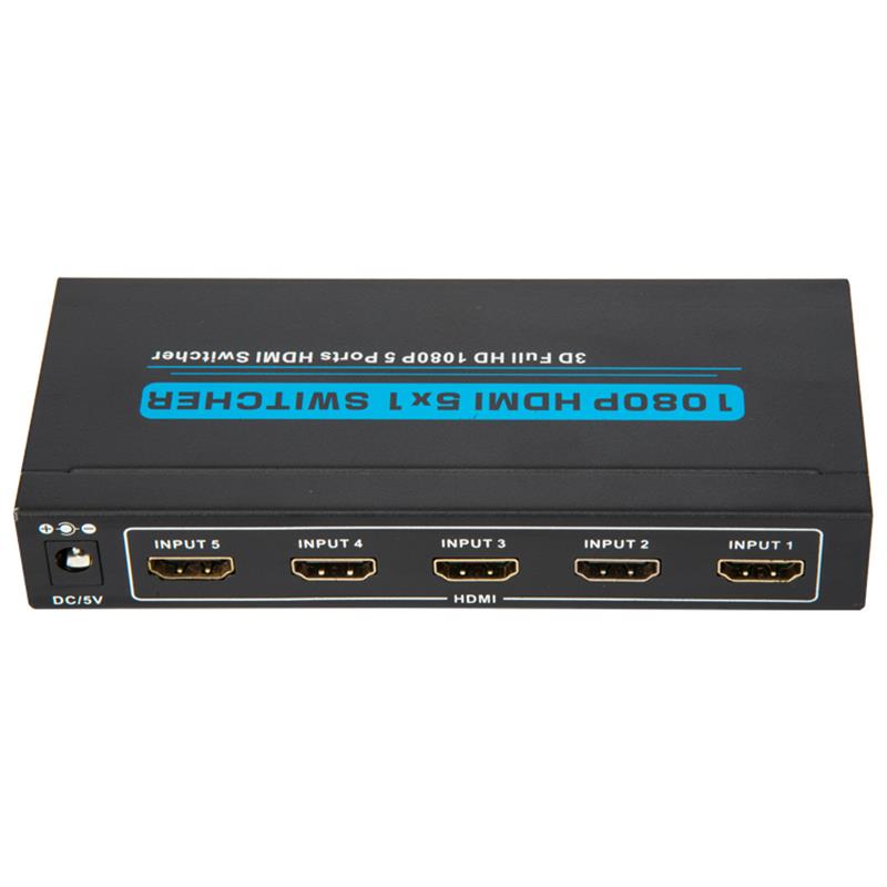 V1.3 HDMI 5x1 -kytkin tukee 3D Full HD 1080P: tä