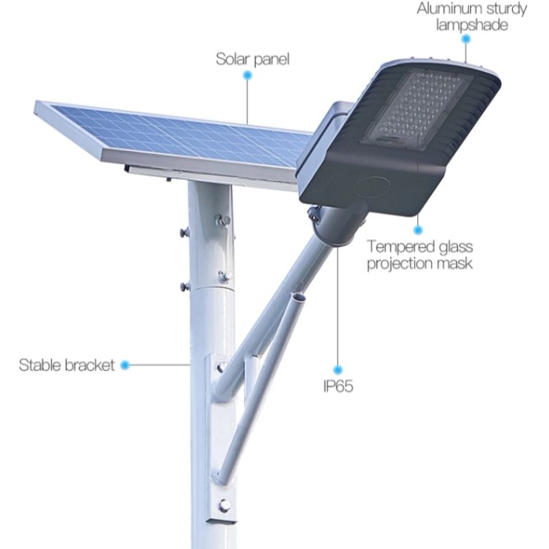 ip65 vedenpitävä ulkona 30w 50w aurinko led-katuvalaisin