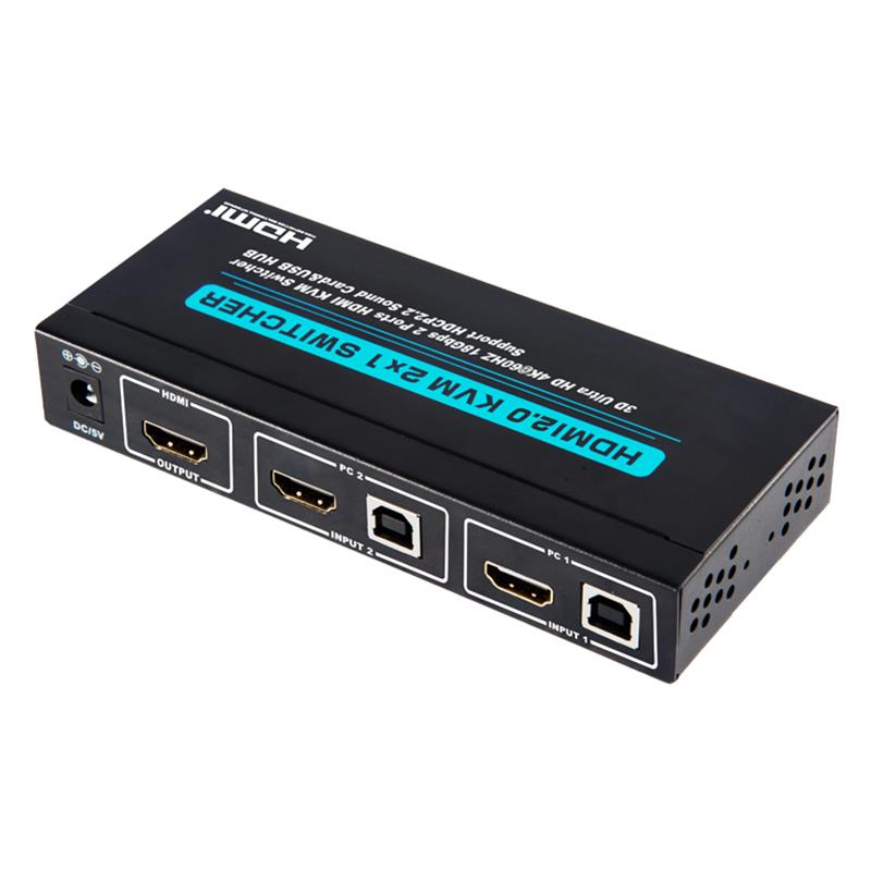 V2.0 HDMI KVM 2x1 -kytkin tukee 3D Ultra HD 4Kx2K / 60Hz