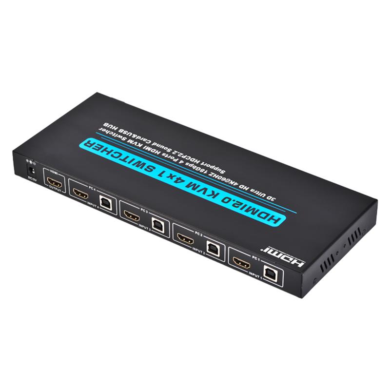 V2.0 HDMI KVM 4x1 -kytkin tukee 3D Ultra HD 4Kx2K / 60Hz