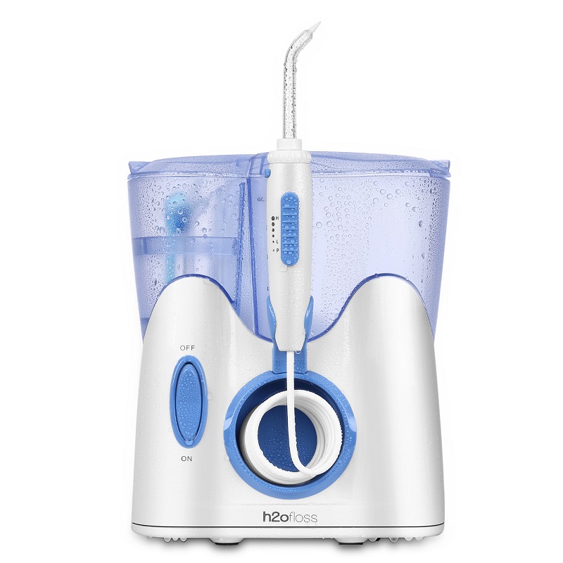 H2ofloss-hammasvesiflosser hampaiden puhdistukseen 12 monitoimikärjellä ja 800 ml: lla, ammattimainen työtason suun kautta käytettävä irrigaattori, hiljainen muotoilu