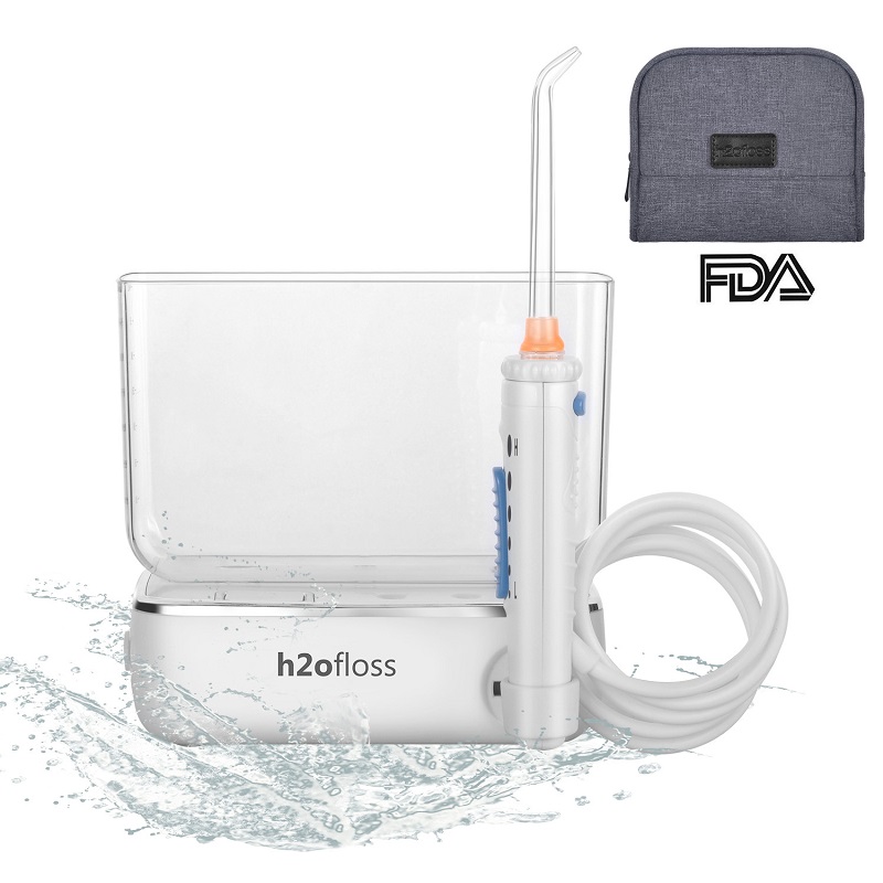 H2ofloss®TravelWater Dental Flosser Rechargeble and Cordless Oral Incrigator for Teeth Clearing with 400ml Water Reservoir(HF-3)