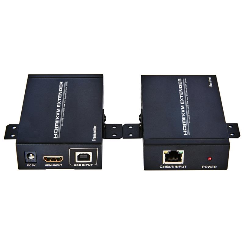 HDMI KVM -laajennus 60m yli yhden cat5e / 6: n. Tukee Full HD 1080P: tä