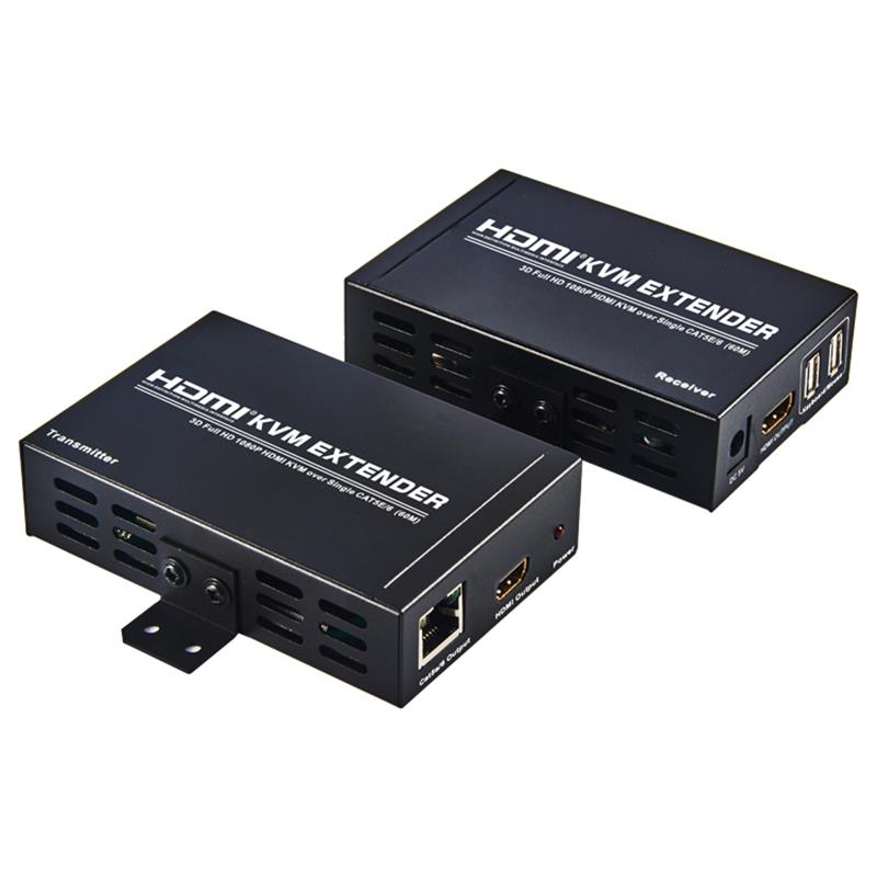 HDMI KVM -laajennus 60m yli yhden cat5e / 6: n. Tukee Full HD 1080P: tä