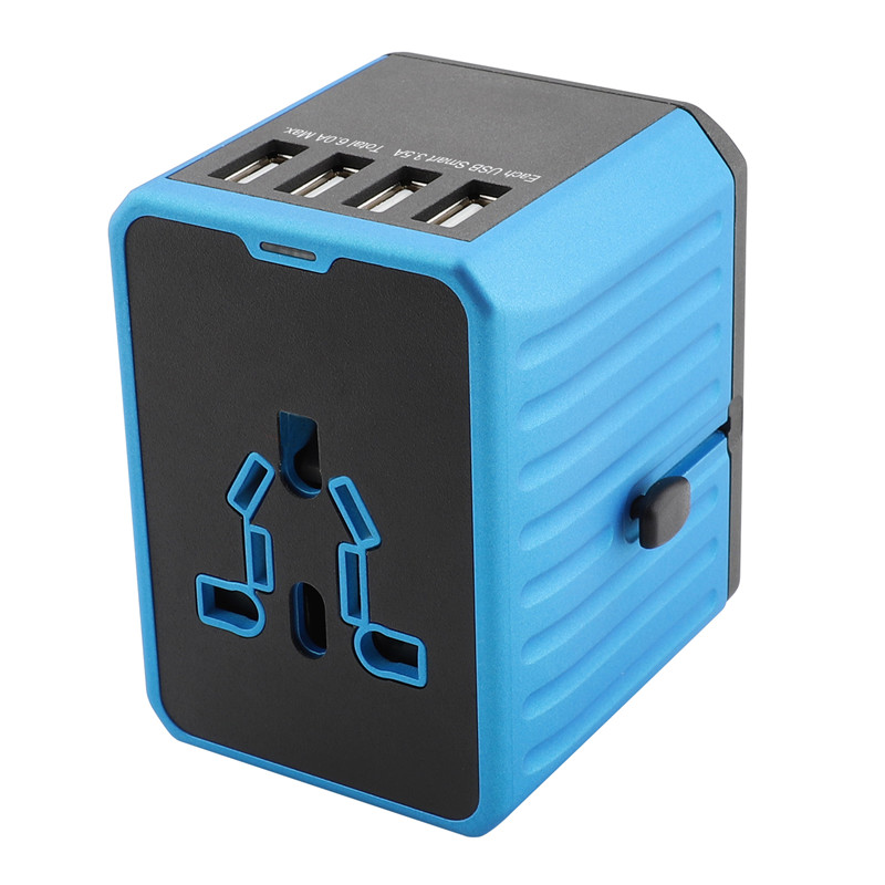 RRTRACVEL Universal Travel Adapter, International Power Adapter, Worldwide Plug Adaptor with 4 USB Ports, High Speed 4.5A Wall Charger, All in one AC Socket for USA UK AUS Europe Asia Phone Lapt