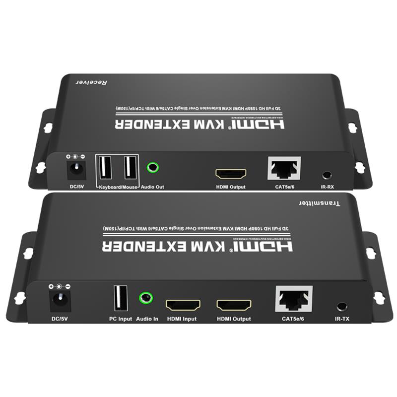 HDMI KVM -laajennus 150 m yli yhden CAT5e / 6 TCP / IP-tuella Full HD 1080P