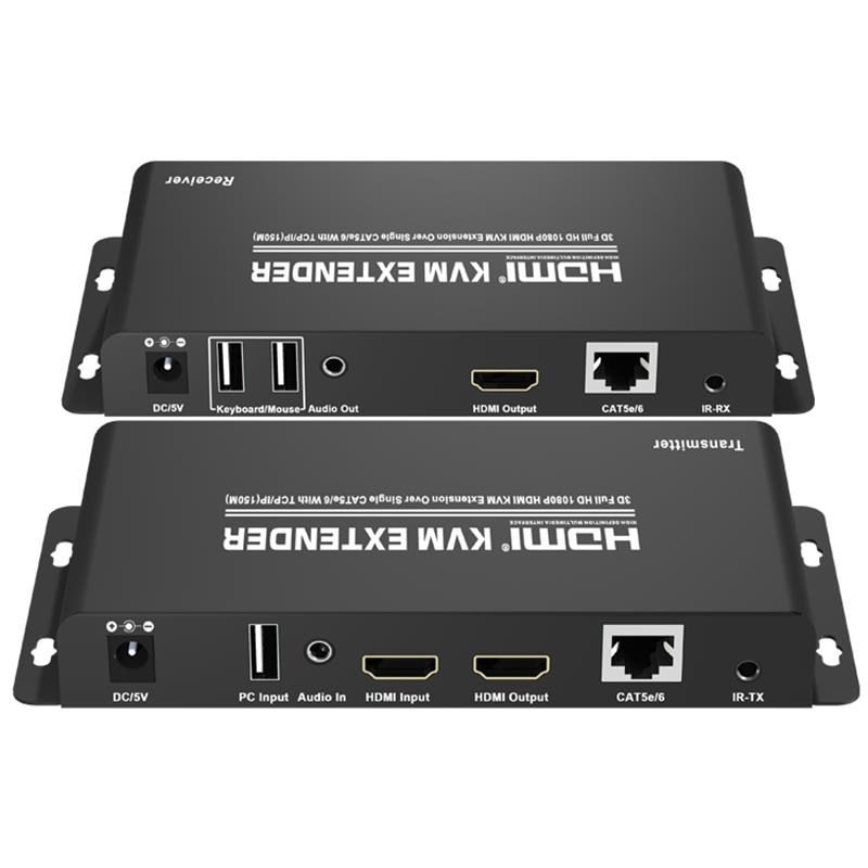 HDMI KVM -laajennus 150 m yli yhden CAT5e / 6 TCP / IP-tuella Full HD 1080P