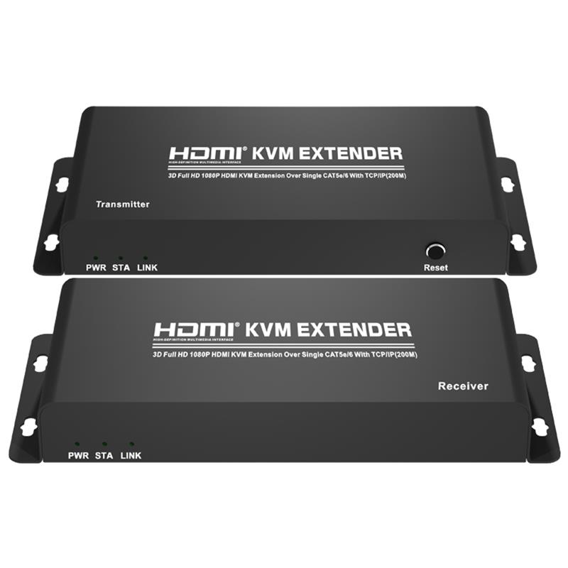 HDMI KVM -laajennus 200 m yli yhden CAT5e / 6 TCP / IP-tuella Full HD 1080P