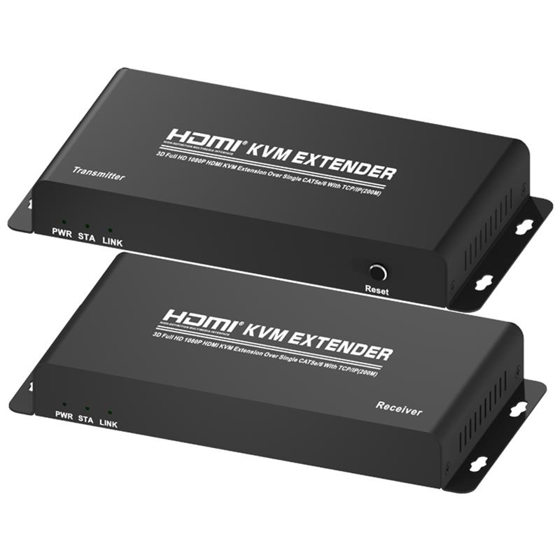 HDMI KVM -laajennus 200 m yli yhden CAT5e / 6 TCP / IP-tuella Full HD 1080P