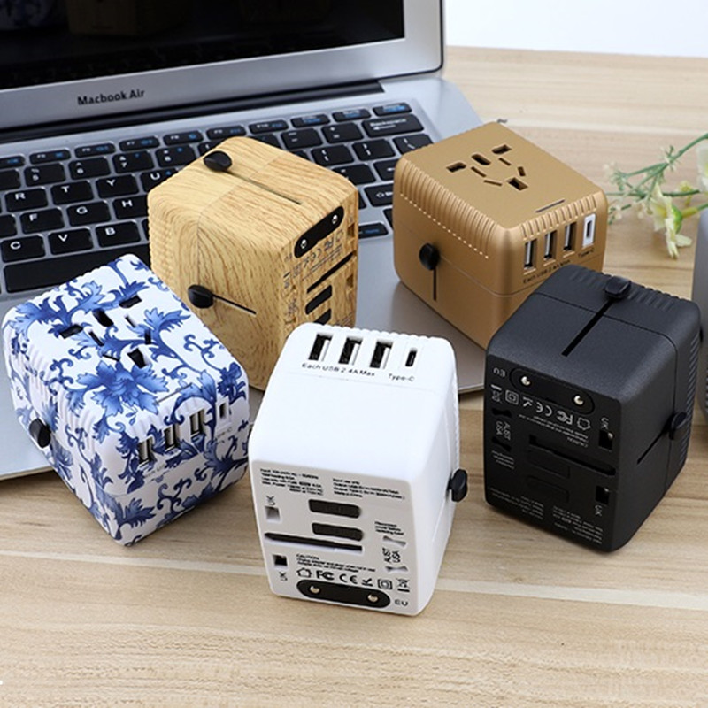 RRTRACVEL Universal Travel Adapter, International Power Adapter, Worldwide Plug Adaptor with 4 USB Ports, High Speed 5A Wall Charger, Kaikki yksi AC Socket for USA UK AUS Europe Asia Cell Phone Lapt