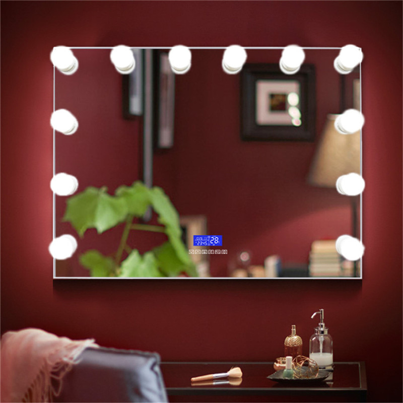 Sisustava Kauneus Vanity Touch Screen Bluetooth Mirror Wall-asentama Hollywood-ohjainen turhamaisuuspeili