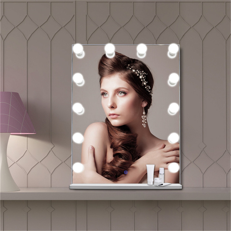 Hollywood Meikki Vanity Mirror Light Bulbsin kanssa, valaistu Vanity Dressing Table Peilie Light