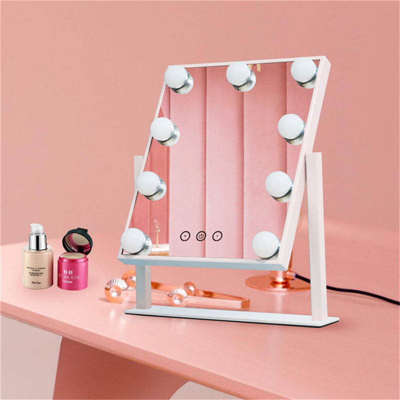Touch Control Dimmable Brightness 360 Pyörivä Vanity Makep Hollywood Mirror 12 LED Bulbs