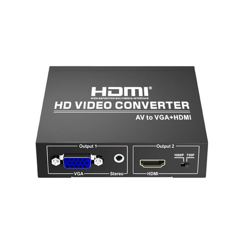 AV-VGA + HDMI -muuntimen yläsovitin 720P / 1080P