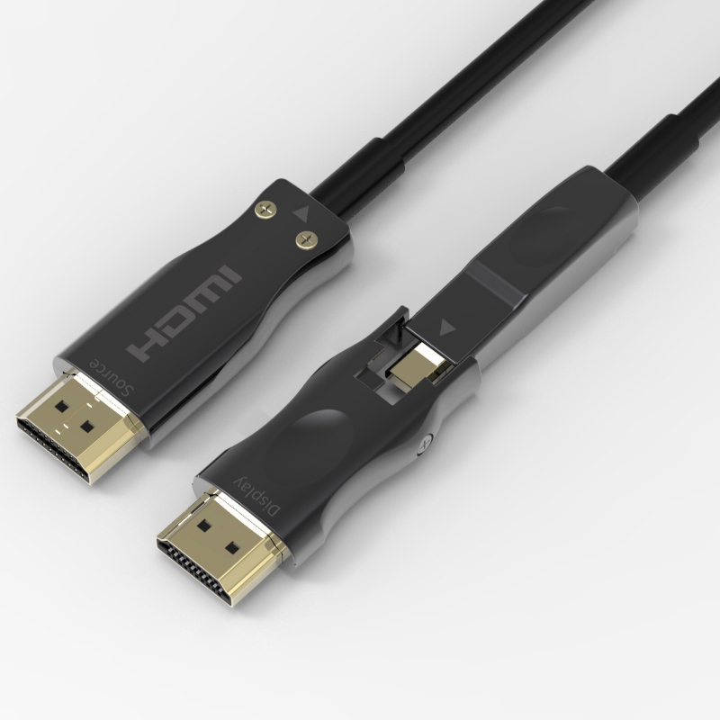 Paras hinta HDMI 2.0 Tyyppi A–D -lähdepuolelta irrotettava AOC-kuitukaapelin optinen kaapeli 15m pituus