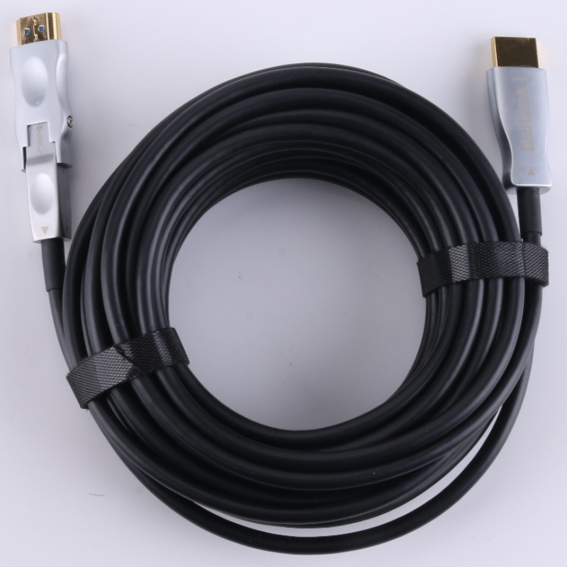 Paras hinta HDMI 2.0 Tyyppi A–D -lähdepuolelta irrotettava AOC-kuitukaapelin optinen kaapeli 15m pituus