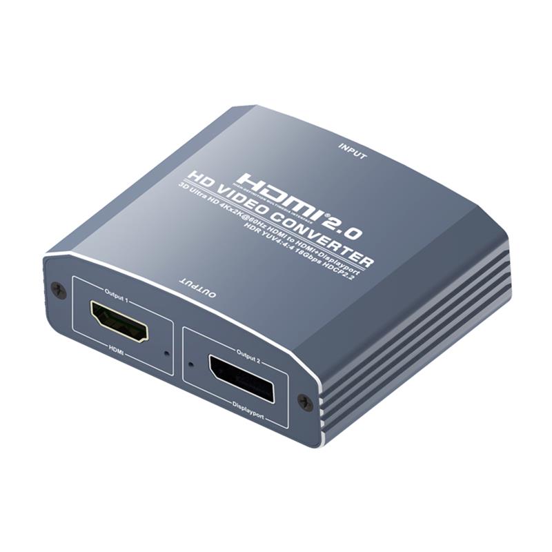 3D Ultra HD 4Kx2K @ 60Hz HDMI-HDMI + DP -muuntimen tuki HDMI2.0 18 Gbps HDR YUV4: 4: 4 HDCP2.2