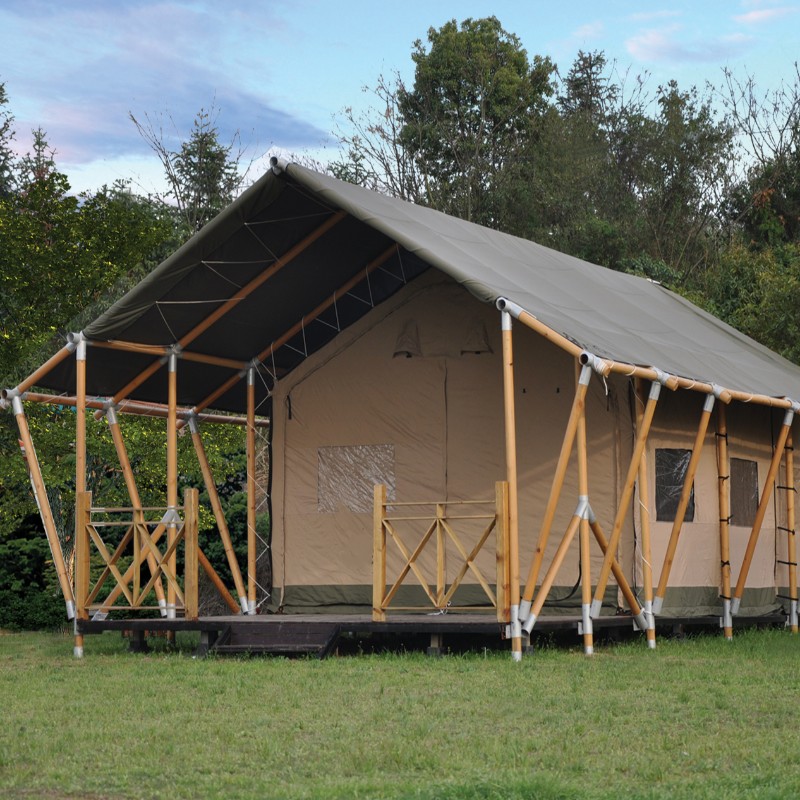 Kuuma myyntitekijä Hinta vedenpitävä PVC ja Canvas Luxury Safari Glamping Tent for Camp