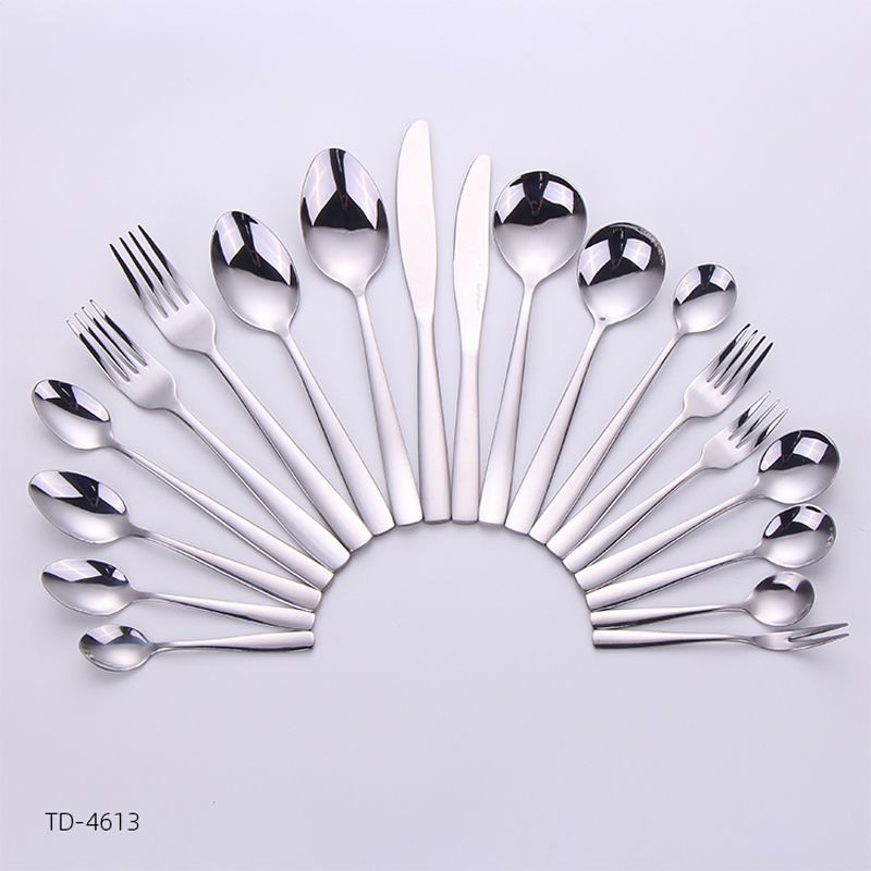 19pcs yksinkertainen/klassinen peilipeilikiillotettu metallinen dinnerware setti