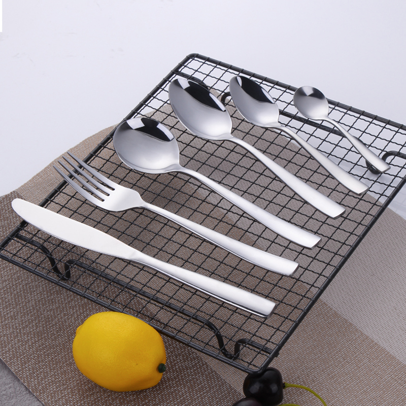 19pcs yksinkertainen/klassinen peilipeilikiillotettu metallinen dinnerware setti