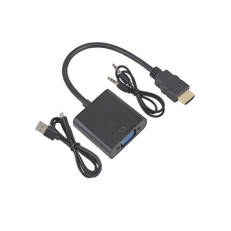 1080P HDMI VGA 15cm Cable, jossa on 3.5mm audio,Micro USB latausta varten