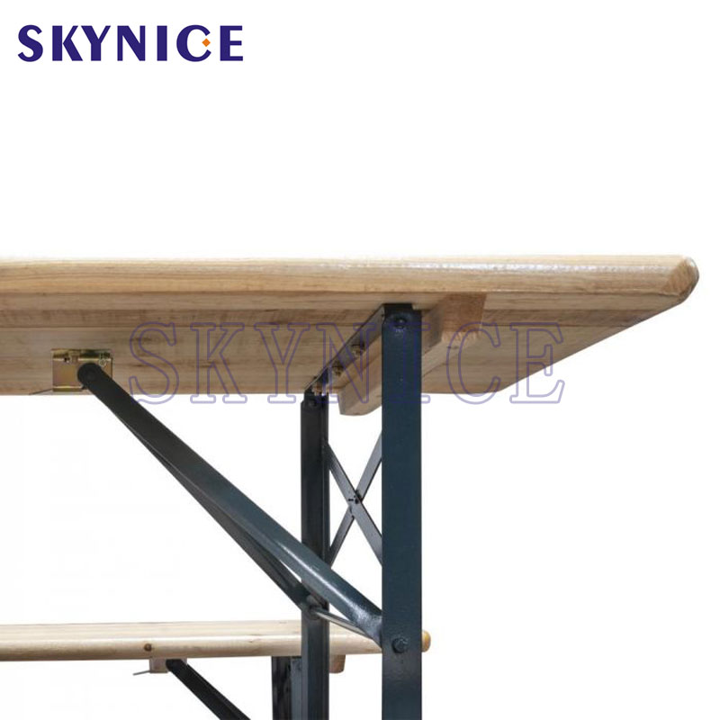 Popular Weather Resistent Garden Foldable Wooden Beer Table Set