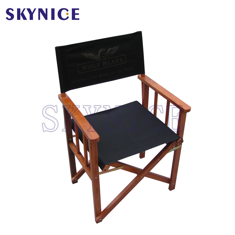 Hot Sale Custom Logo Foldable Canvas Wooden johtajatuolit