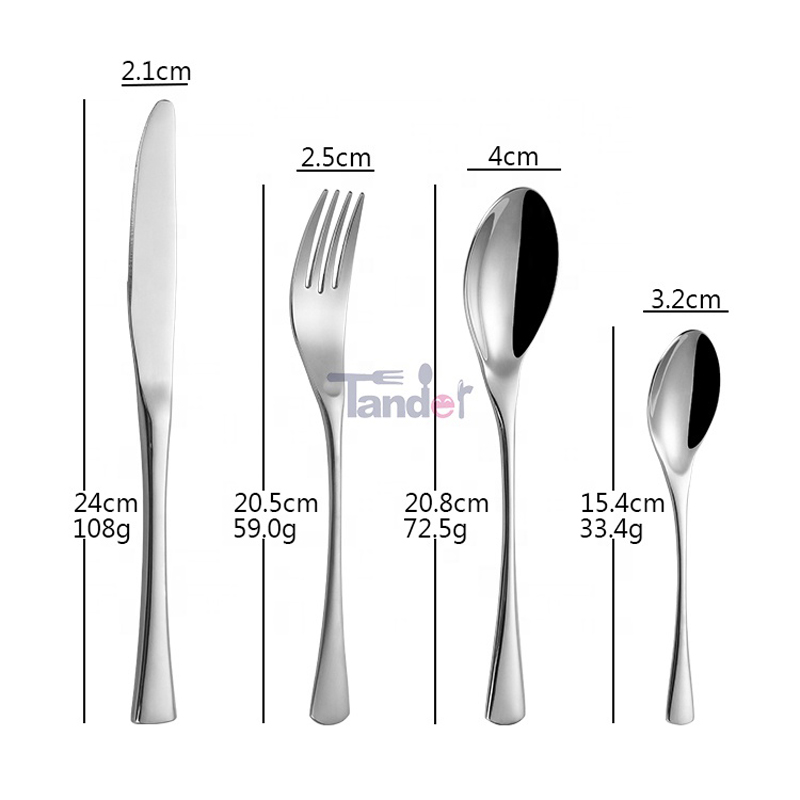 Tukkukauppa Gold Silver Silverware 18/8 Golden Western Custom Logo Flatware Stainless Steel Metal Hotel Cutlery Set