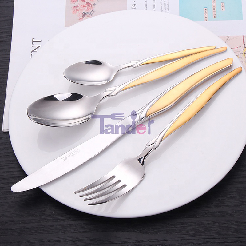 72 84 86 Pcs Luxury gold plated dinnerware setti